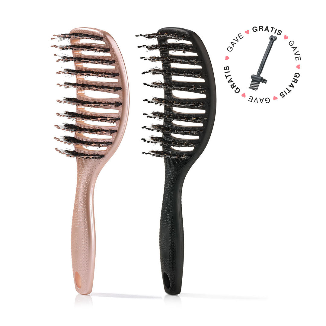 2 Stk  Curvy Brush   Gratis Gave   Shiny Rose   Soft Black  Spar 24    Gratis Cleaning Brush