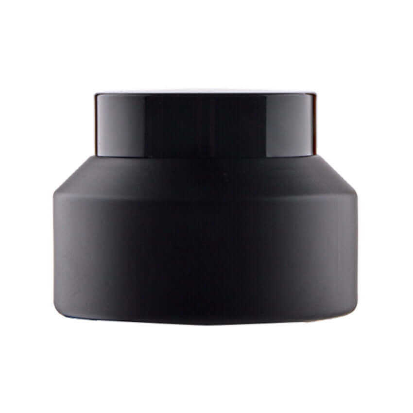 100 Ml  Sort Glas Creme Bøtte Med Sort Låg